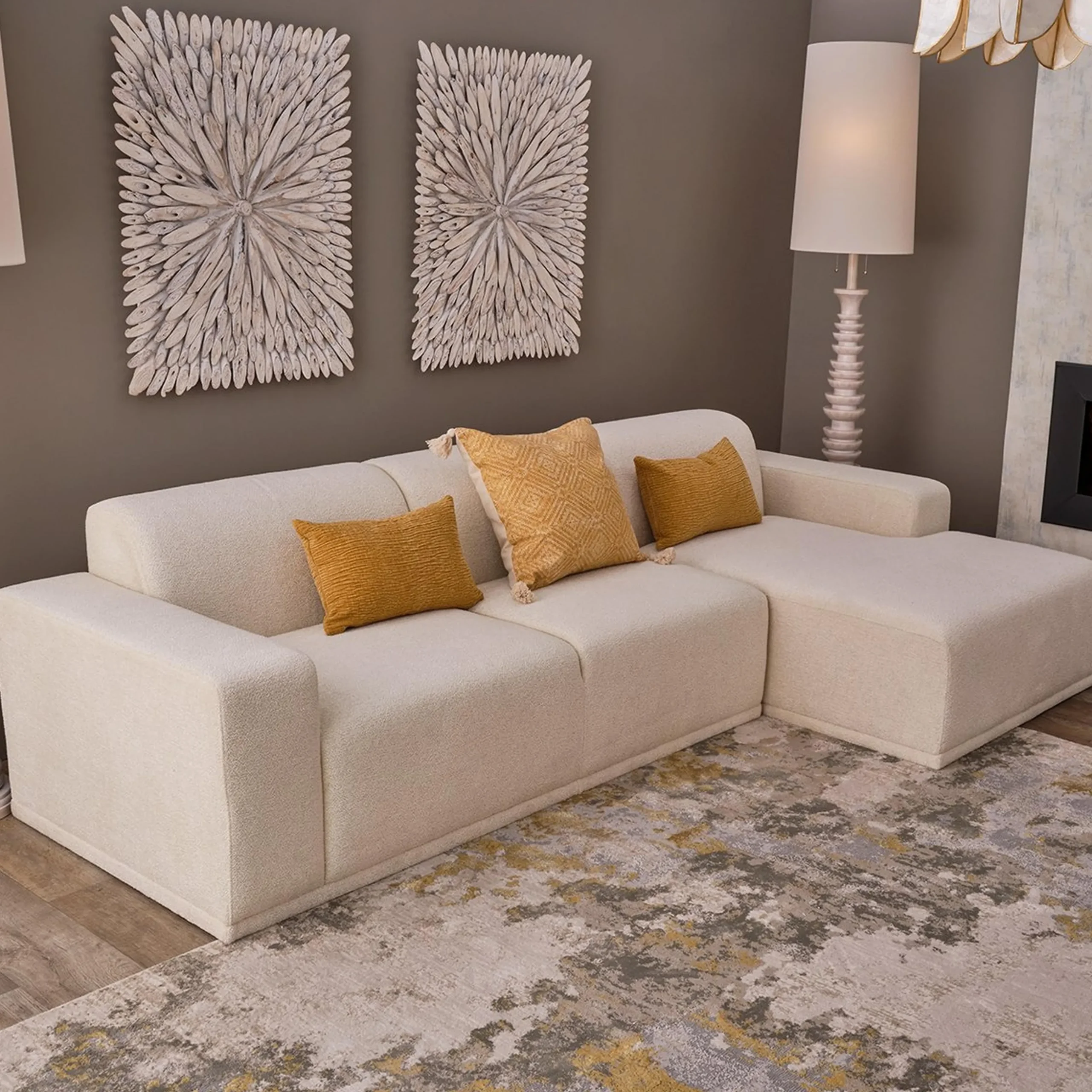 Adriano Left Sectional Sofa - Boucle