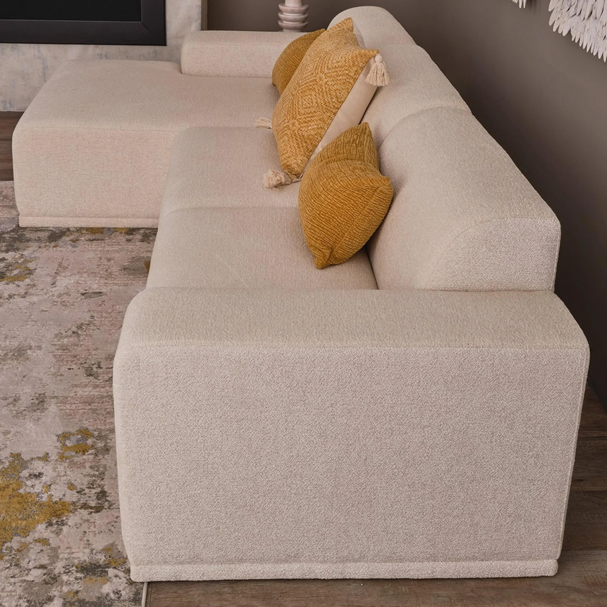 Adriano Left Sectional Sofa - Boucle