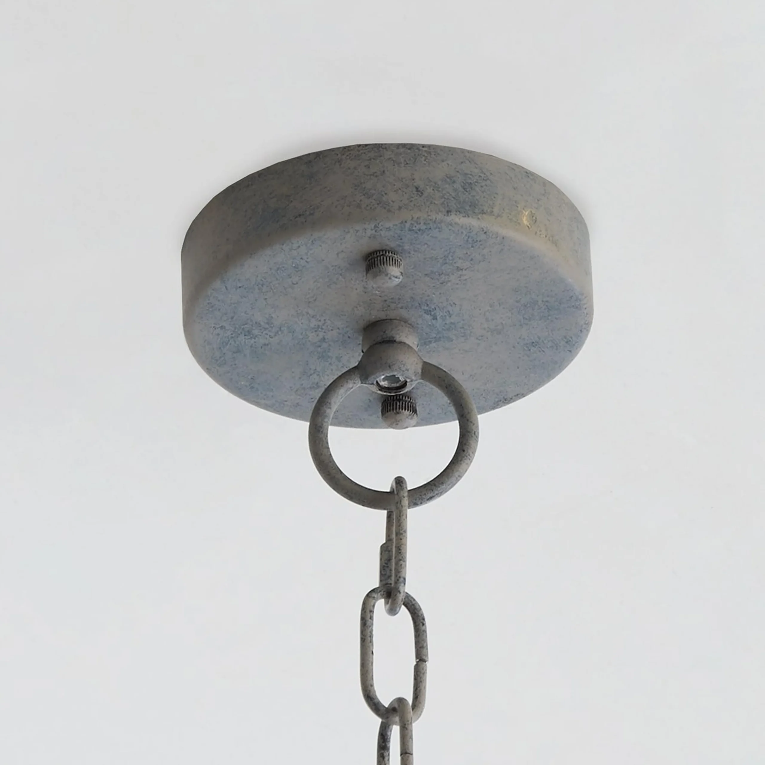 Aged Wood Beaded Chandelier - 3 Light