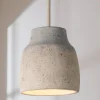 Antiqued Gray and Blue Cement Pendant - Large