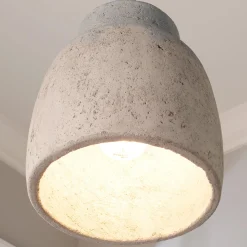 Antiqued Gray and Blue Cement Pendant - Large