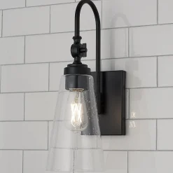 Arched Neck Tapered Glass Wall Light