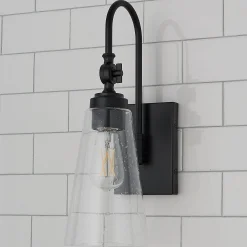 Arched Neck Tapered Glass Wall Light