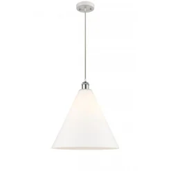 Arthur Cone Pendant - Large - White Glass