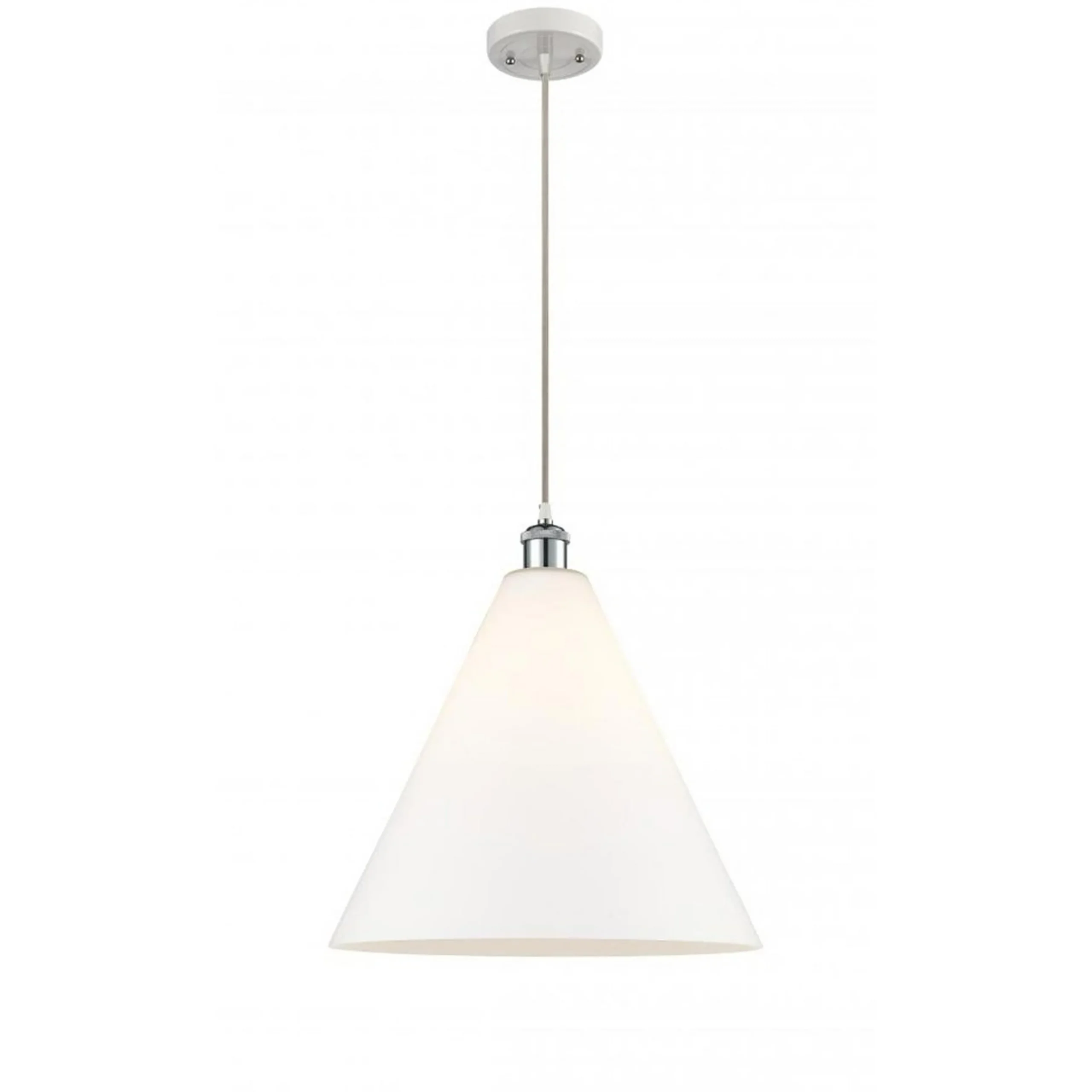 Arthur Cone Pendant - Large - White Glass