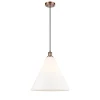 Arthur Cone Pendant - Large - White Glass