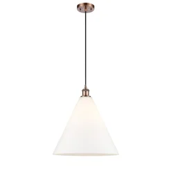 Arthur Cone Pendant - Large - White Glass