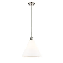 Arthur Cone Pendant - Small - White Glass