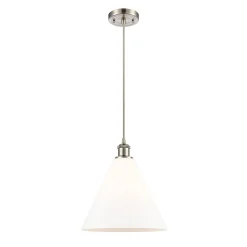 Arthur Cone Pendant - Small - White Glass