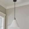 Arthur Cone Pendant - Small - White Glass