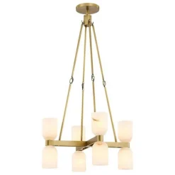 Aurind Cross Chandelier - 8 Light - Alabaster