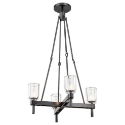 Aurind Cross Chandelier - 4 Light - Crystal