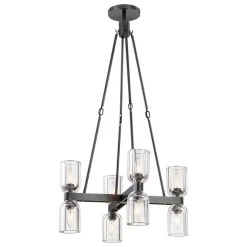 Aurind Cross Chandelier - 8 Light - Crystal