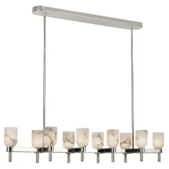 Aurind Linear Island Chandelier - Alabaster