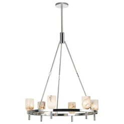 Aurind Ring Chandelier - 6 Light - Alabaster