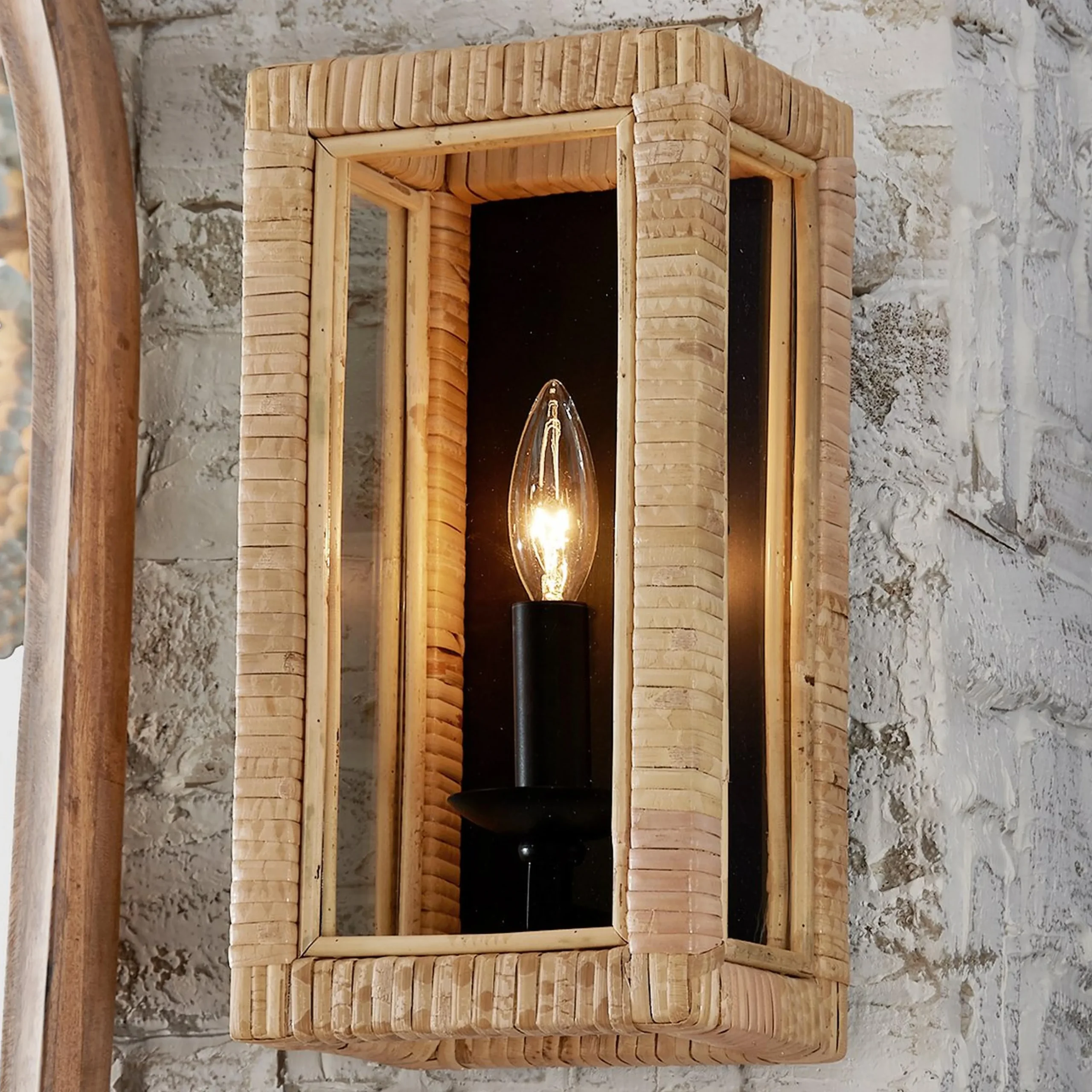 Bamboo Wrapped Frame Sconce
