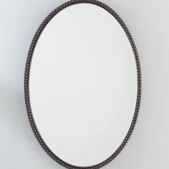 Beaded Beveled Mirror - Oval