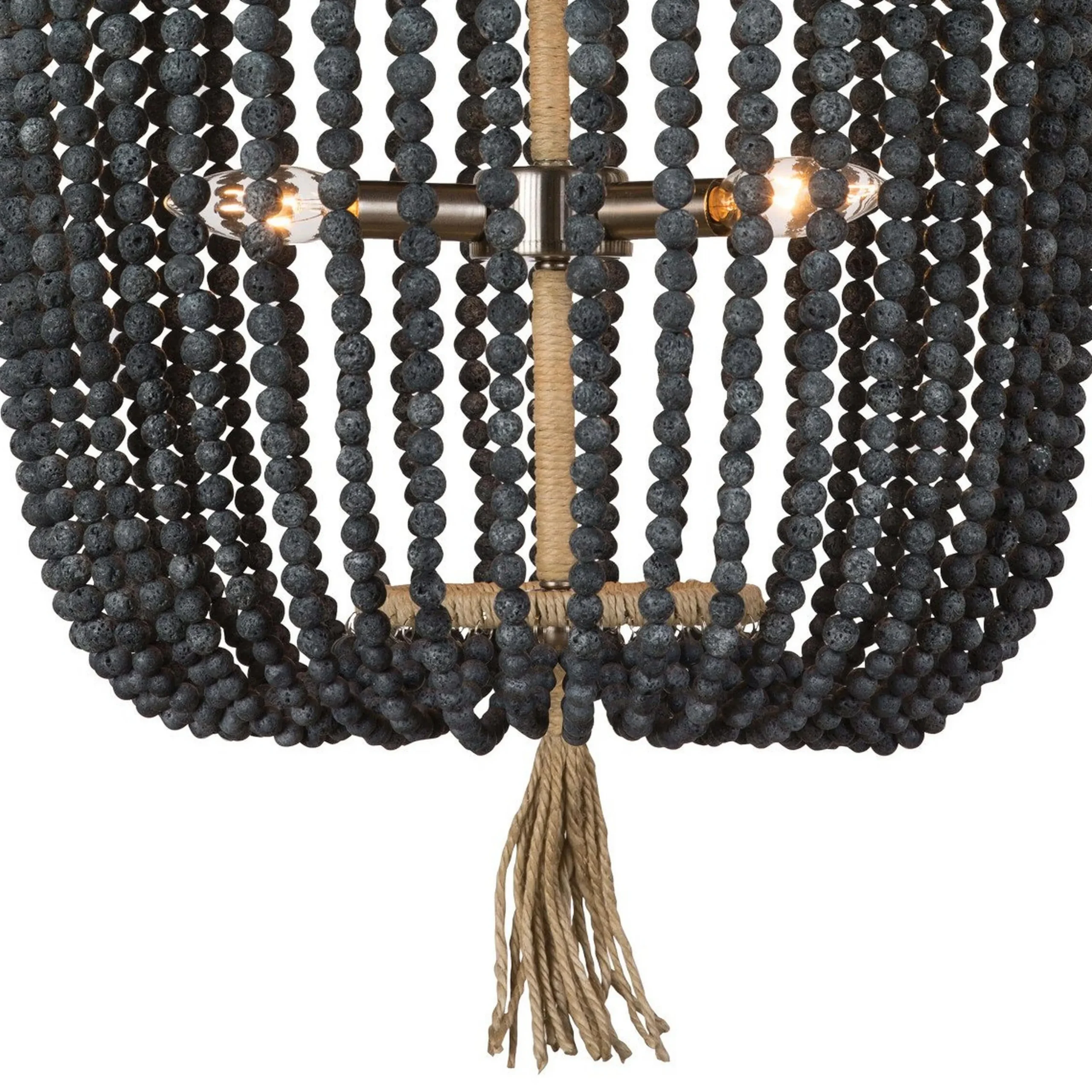 Boho Cottage Chandelier - Rounded Stone