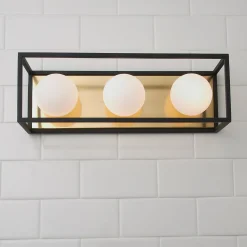 Boxed Globe Vanity Light -3 Light