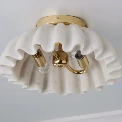 Carved Marble Ruffle Ceiling Light