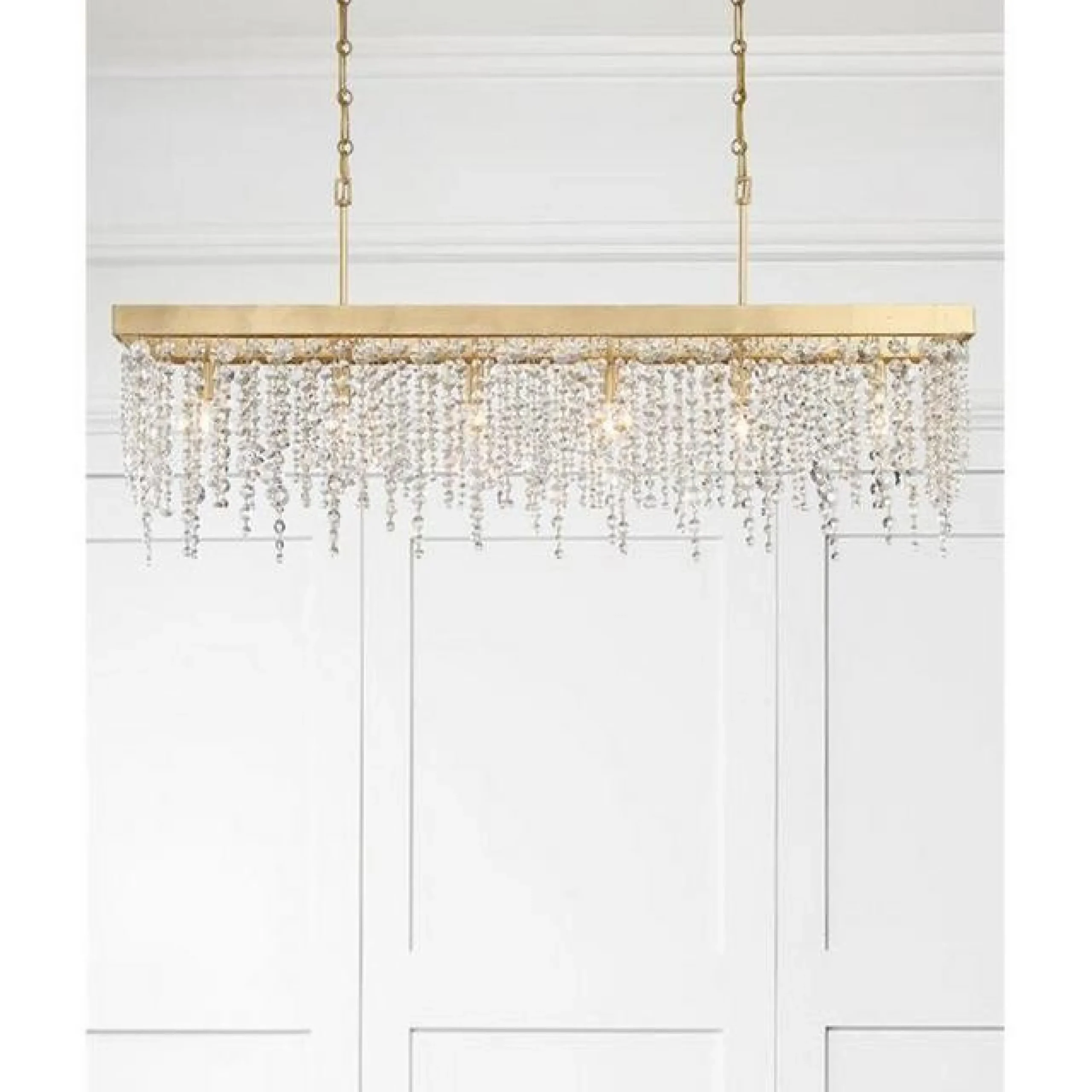 Cascading Crystals Island Chandelier - Rectangular