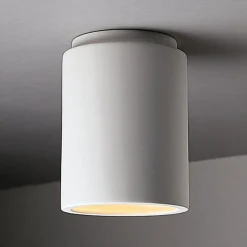 Ceramic Cylinder Ceiling Light - Bisque