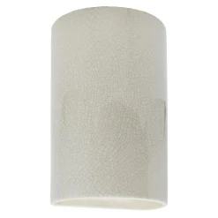 Ceramic Cylinder Outdoor Sconce - Large - Crackle