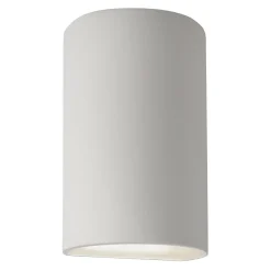 Ceramic Cylinder Outdoor Sconce - Large - Bisque