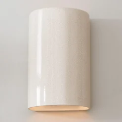Ceramic Cylinder Sconce - Small - Crackle