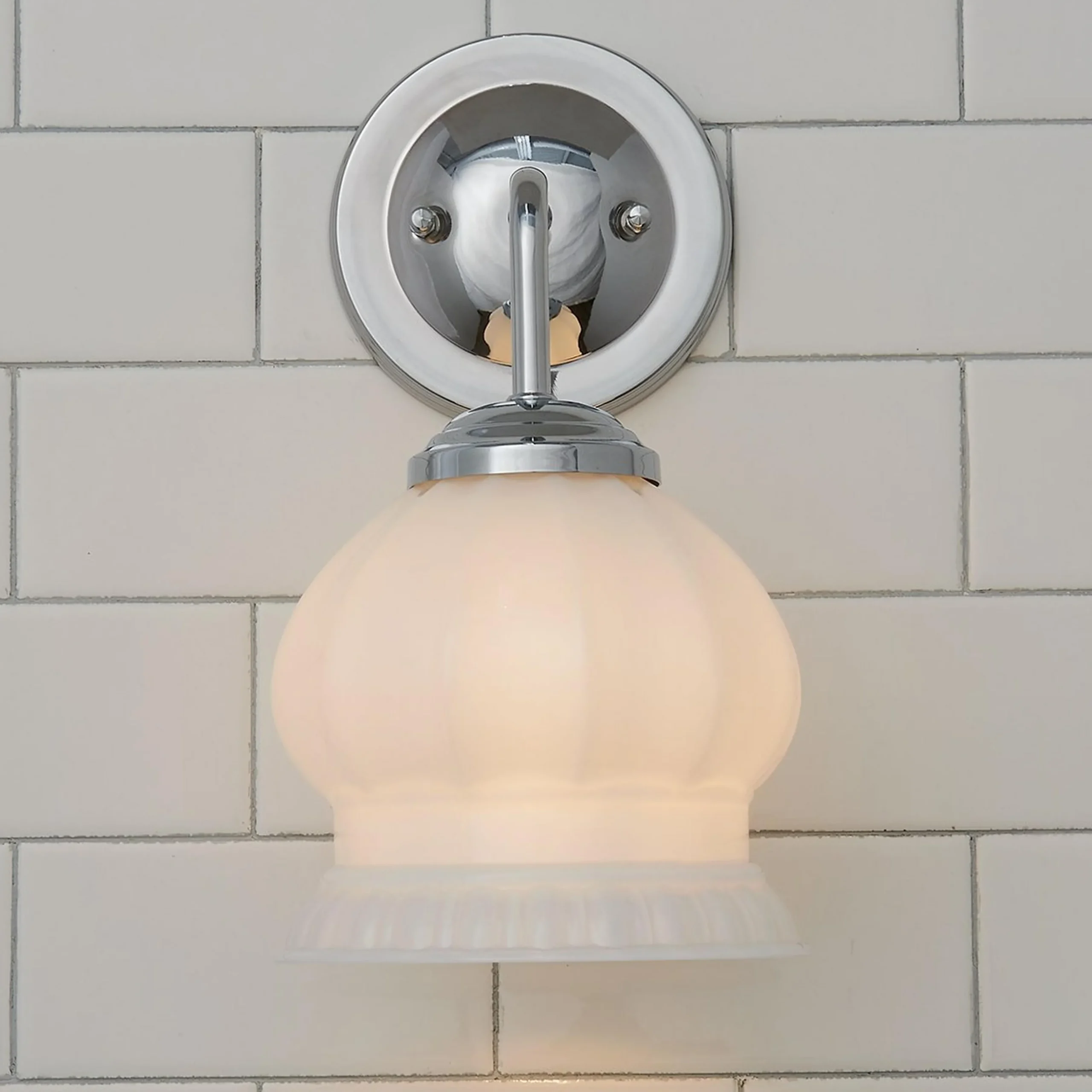 Chris Loves Julia Marlo Bath Sconce - Milk Glass