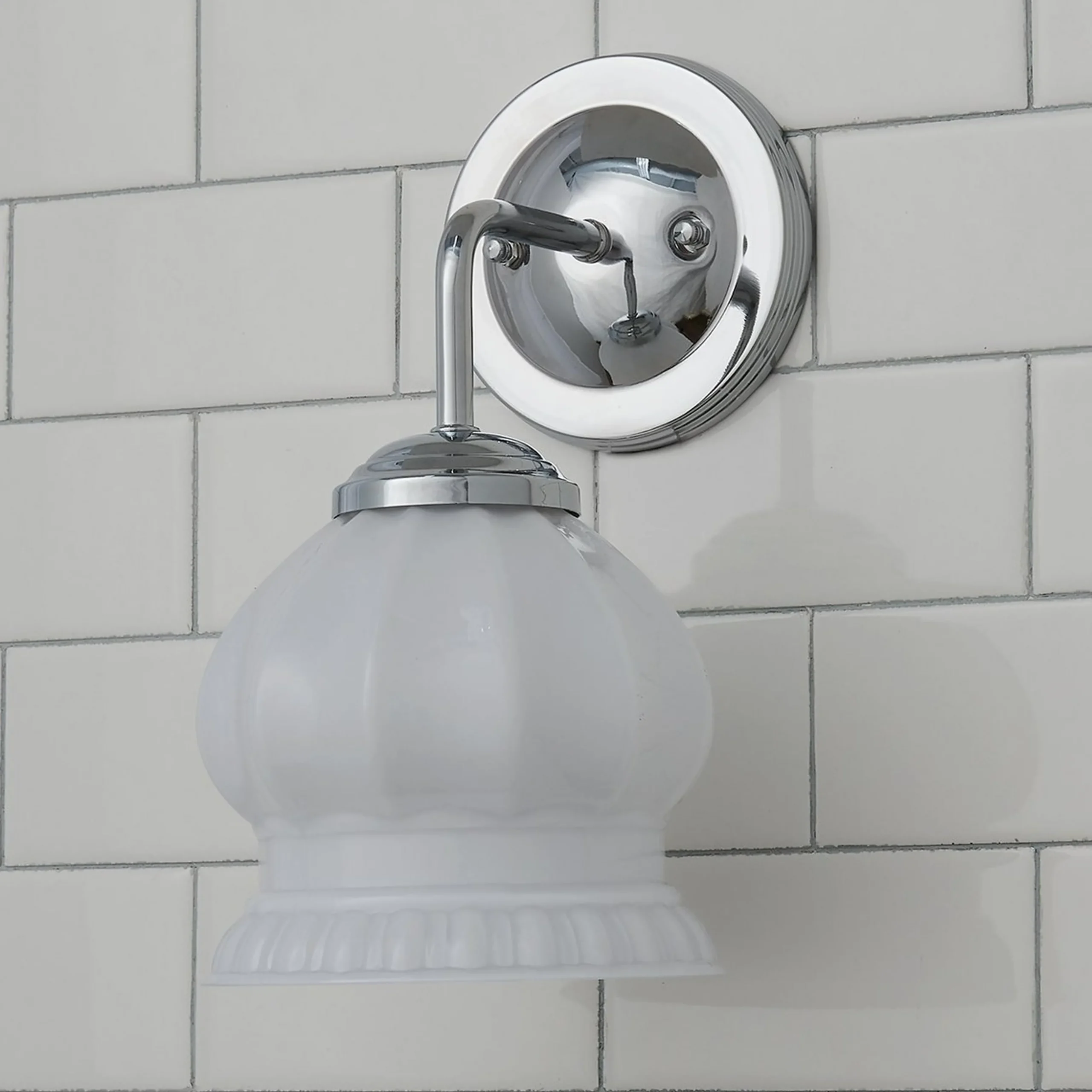Chris Loves Julia Marlo Bath Sconce - Milk Glass