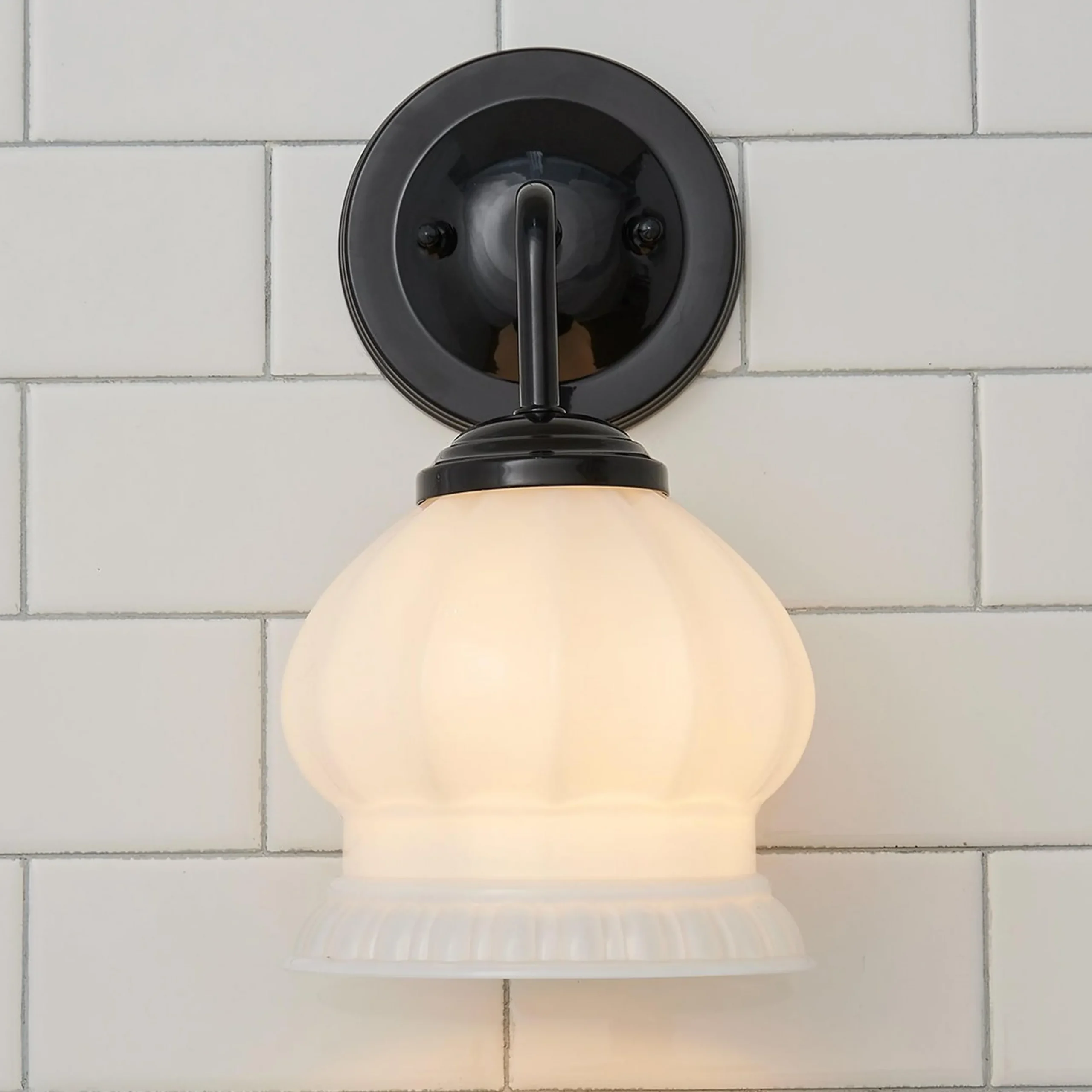Chris Loves Julia Marlo Bath Sconce - Milk Glass
