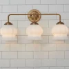 Chris Loves Julia Marlo Vanity Light - 3 Light - Milk Glass