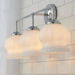 Chris Loves Julia Marlo Vanity Light - 3 Light - Milk Glass