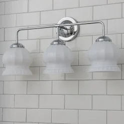 Chris Loves Julia Marlo Vanity Light - 3 Light - Milk Glass