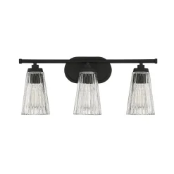 Cinematheque Ribbed Glass Vanity Light - 3 Light