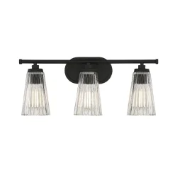 Cinematheque Ribbed Glass Vanity Light - 3 Light