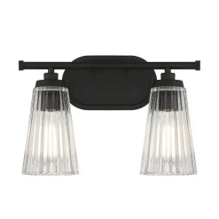 Cinematheque Ribbed Glass Vanity Light - 2 Light