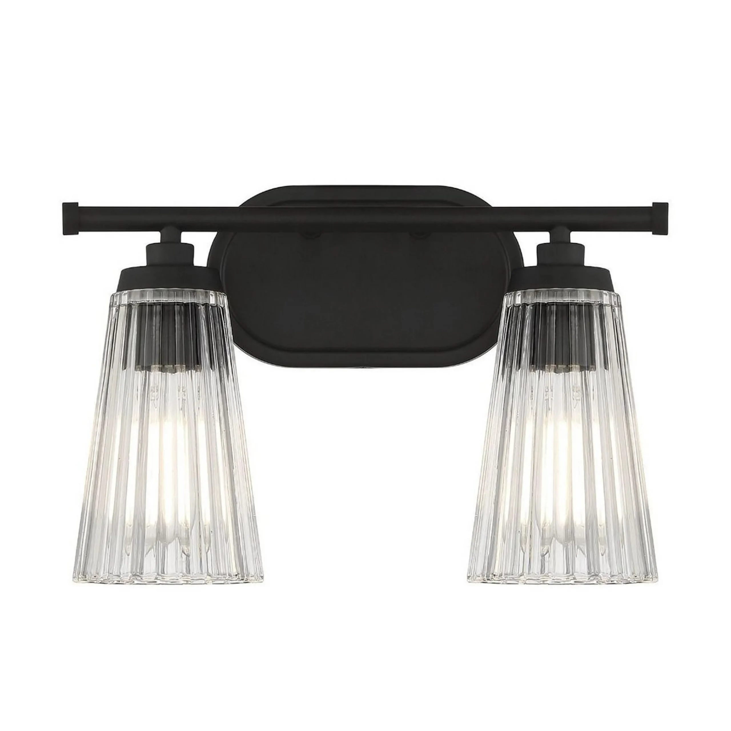 Cinematheque Ribbed Glass Vanity Light - 2 Light