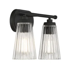 Cinematheque Ribbed Glass Vanity Light - 2 Light