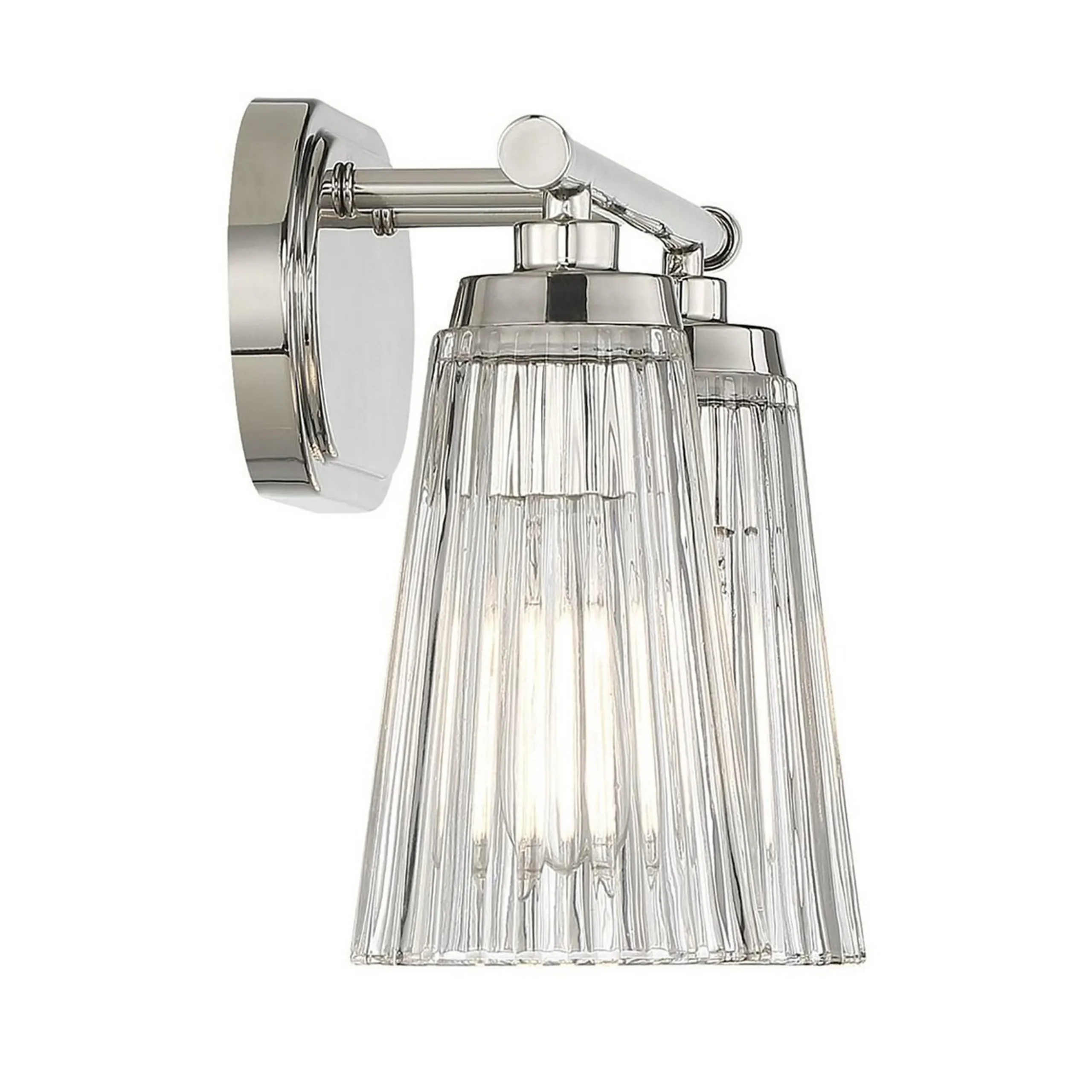 Cinematheque Ribbed Glass Vanity Light - 2 Light