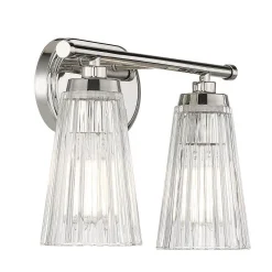 Cinematheque Ribbed Glass Vanity Light - 2 Light
