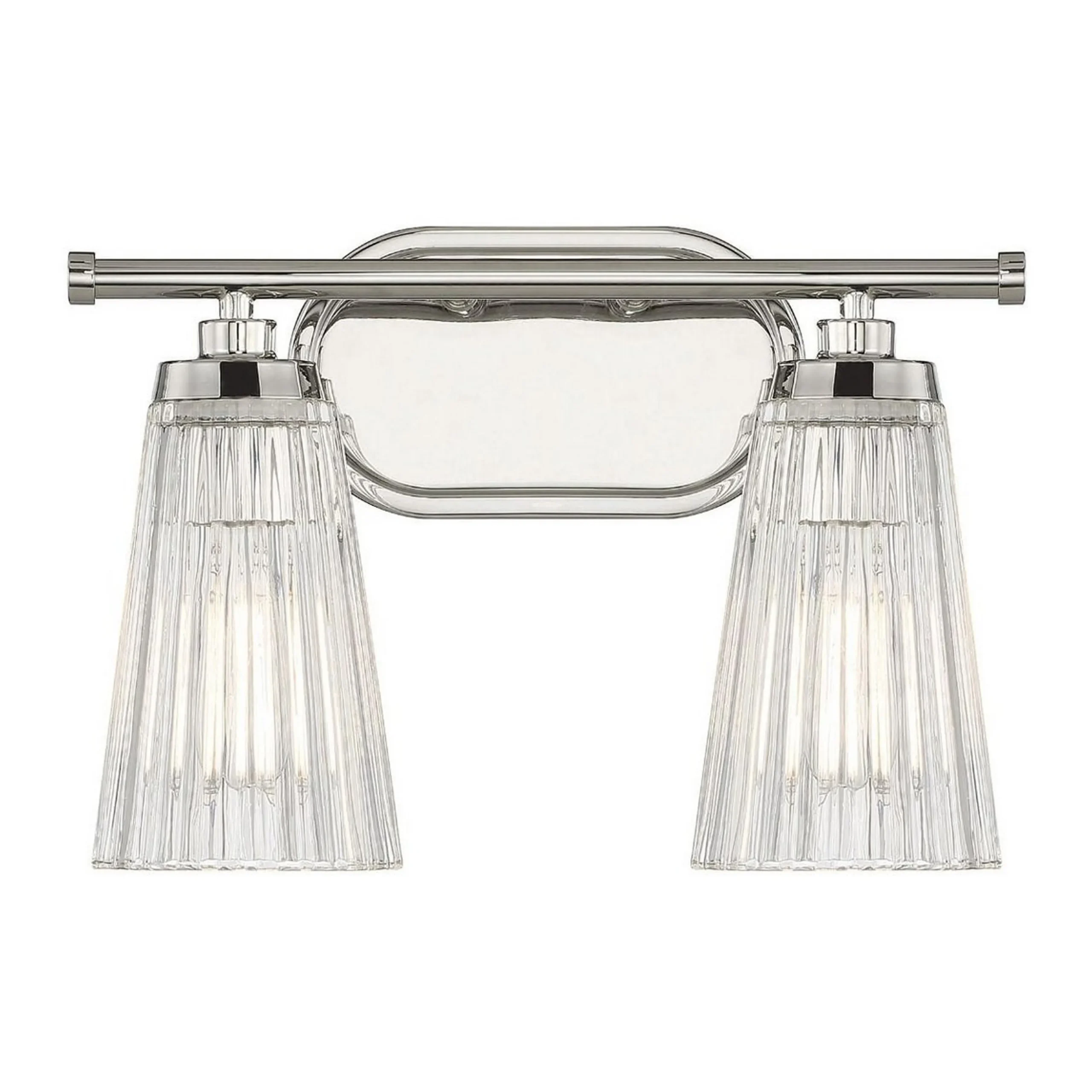 Cinematheque Ribbed Glass Vanity Light - 2 Light