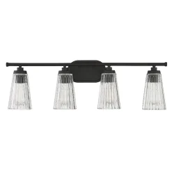 Cinematheque Ribbed Glass Vanity Light - 4 Light