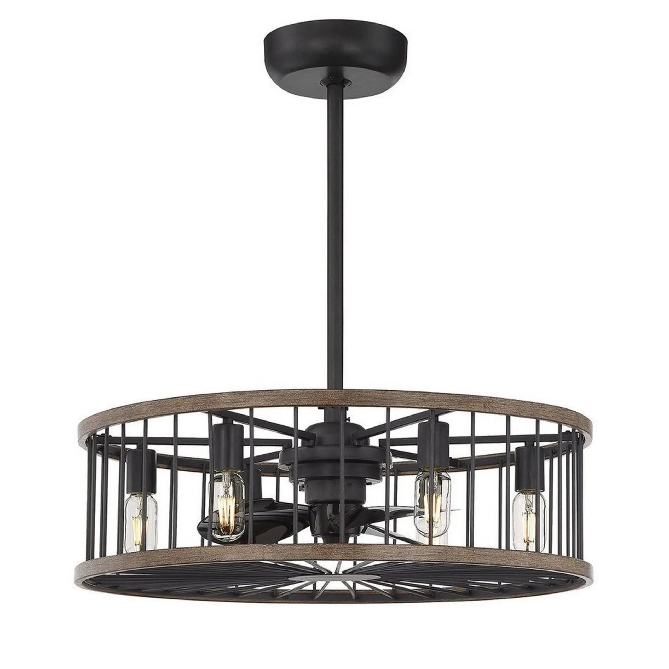 26" City Cage LED Ceiling Fandelier