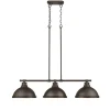 Classic Dome Metal Island Chandelier - 3 Light