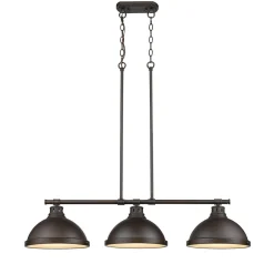 Classic Dome Metal Island Chandelier - 3 Light