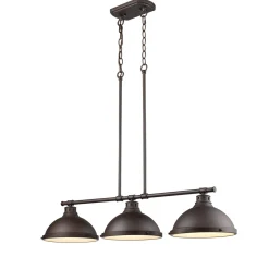 Classic Dome Metal Island Chandelier - 3 Light