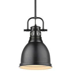 Classic Dome Shade Pendant Light with Rod - Small