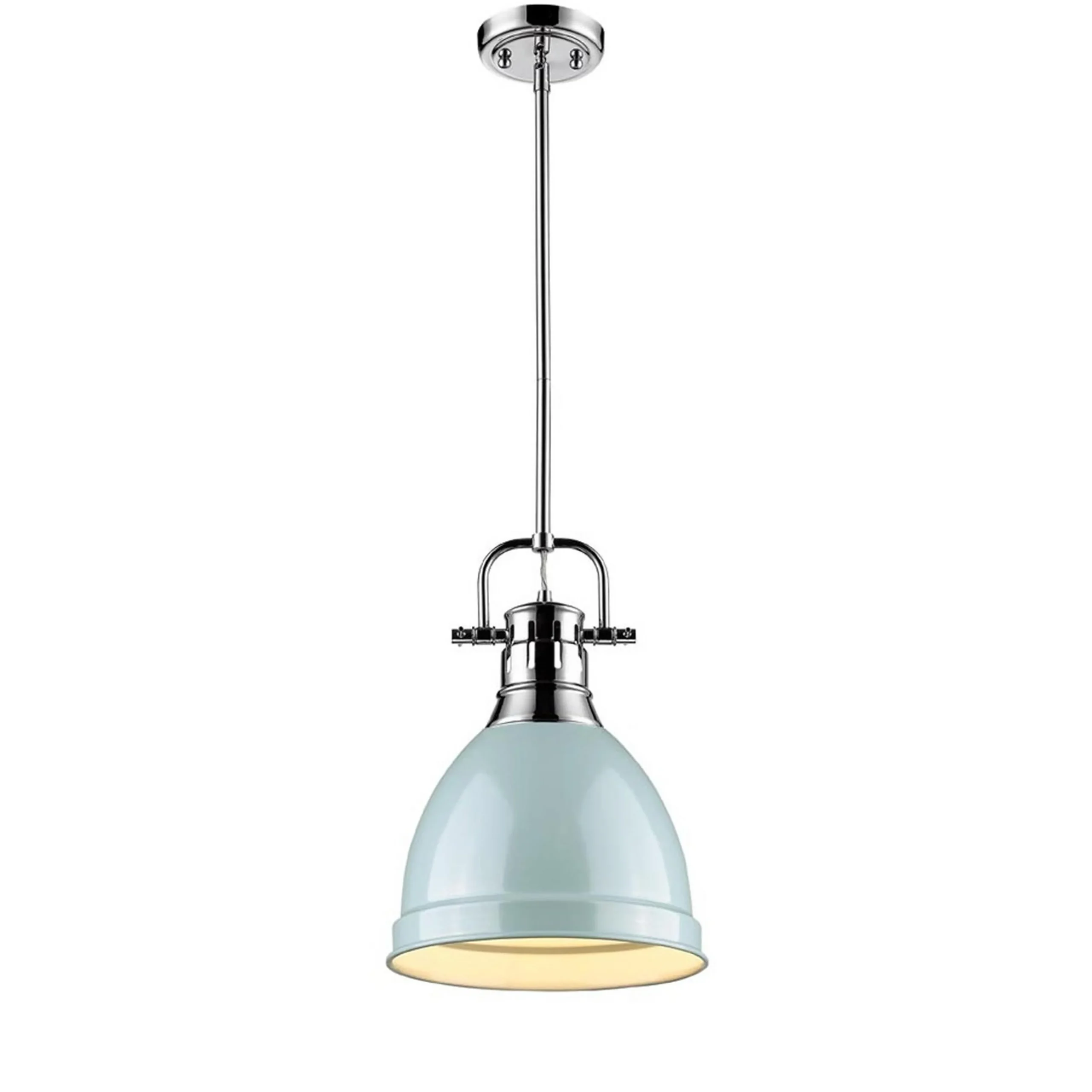Classic Dome Shade Pendant Light with Rod - Small
